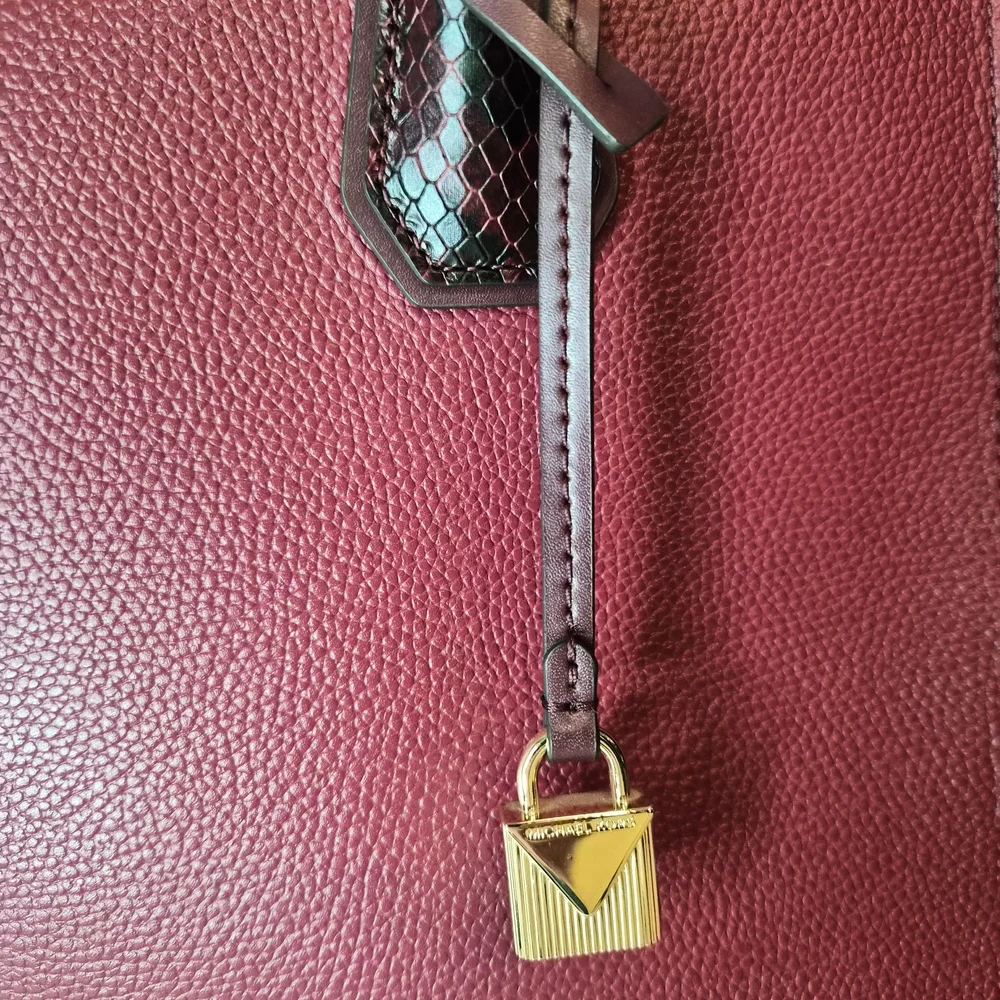 Michael Kors Burgundy Leather Tote Bag